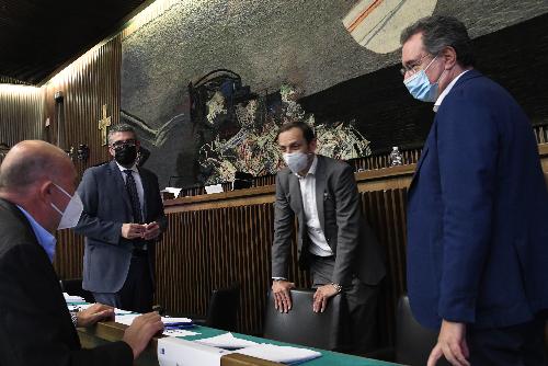 Il governatore Fedriga, gli assessori Roberti e Pizzimenti e il consigliere Cosolini